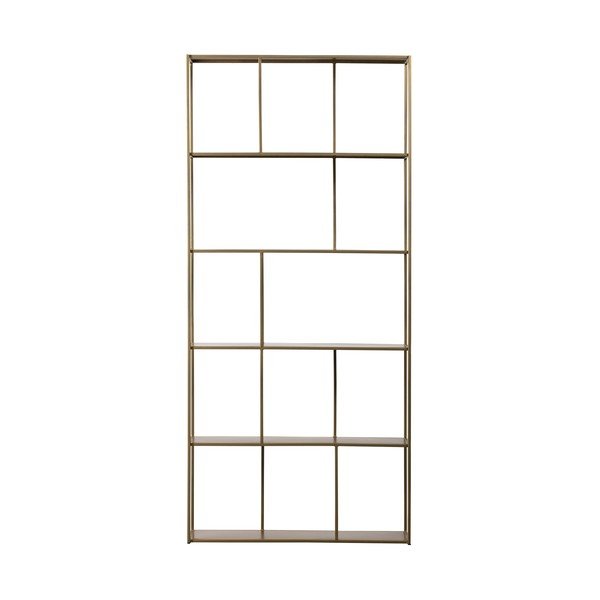 Bibliotecă aurie din metal 90x196 cm Valued – BePureHome
