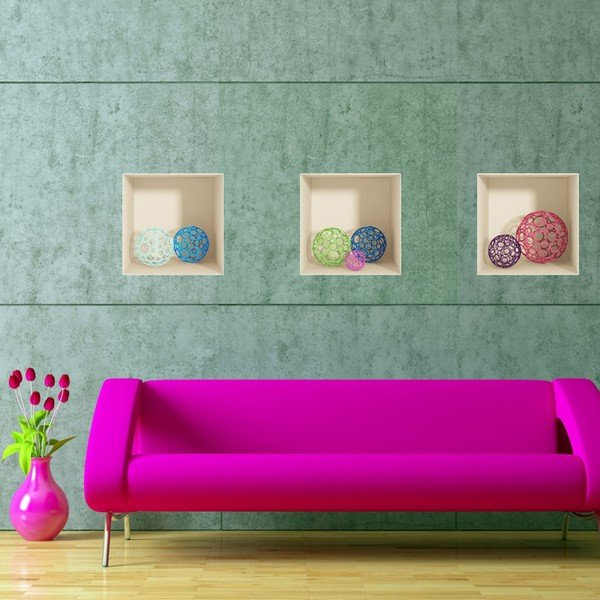 Set 3 autocolante cu efect 3D Fanastick Spheres-image-1