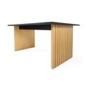 Masă de dining cu blat cu aspect de lemn de stejar 90x160 cm Stripe – Woodman