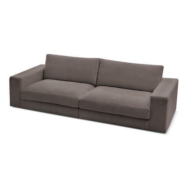 Canapea taupe cu tapițerie din catifea reiată  274 cm Leonard – Bobochic Paris-image-4