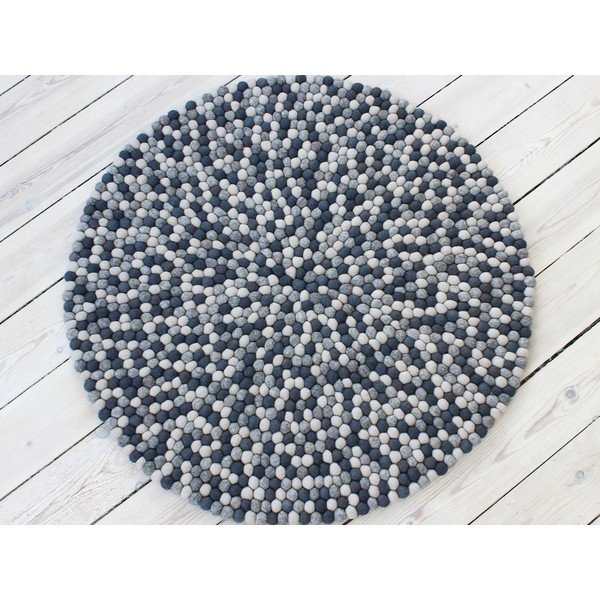 Covor cu bile din lână Wooldot Ball Rugs, ⌀ 200 cm, gri închis-image-1