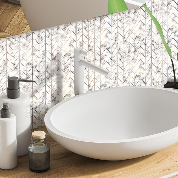 Autocolante pentru gresie 9 buc. 10x10 cm Marble – Ambiance-image-3