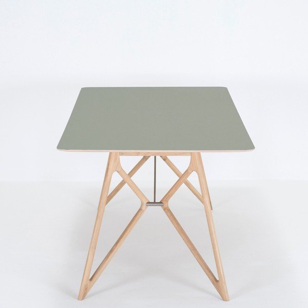 Masă de dining din lemn masiv de stejar 220x90 cm Tink - Gazzda-image-3