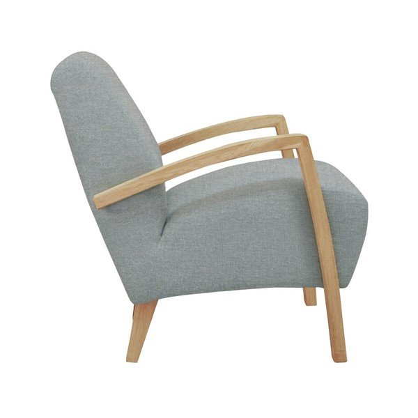 Fotoliu din lemn culoare naturală Windsor & Co Sofas Luna, gri deschis-image-1