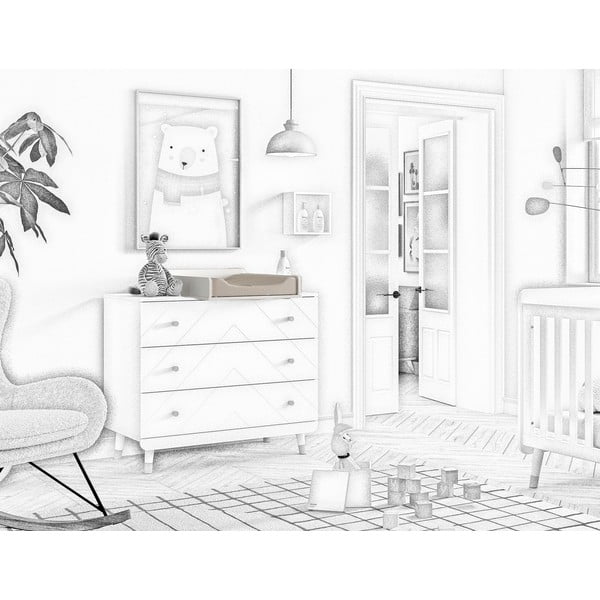 Masă de înfășat (adâncimea comodei adecvate 57 cm) albă Billy – Vipack-image-1