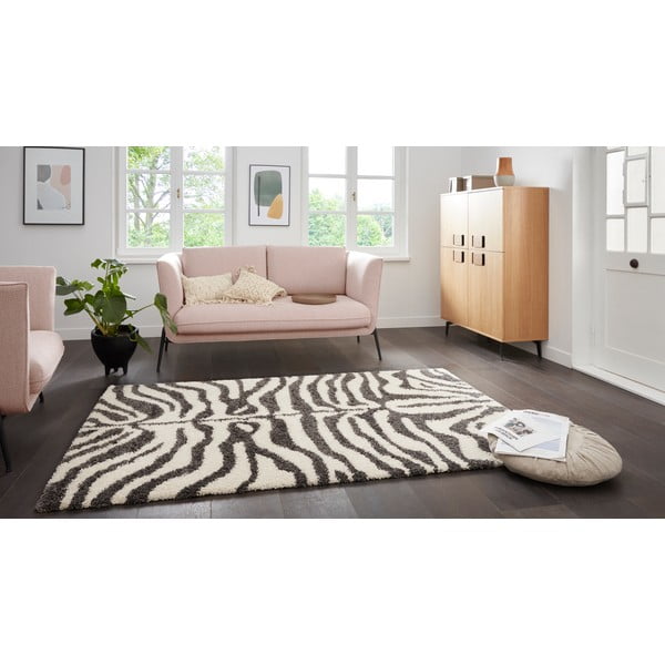 Covor gri - bej 150x80 cm Striped Animal - Ragami-image-1