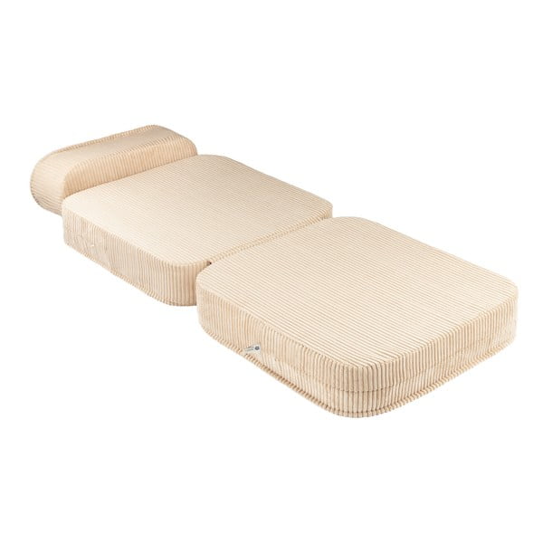 Fotoliu de copii maro deschis cu tapițerie din catifea reiată Flip – Wigiwama-image-2