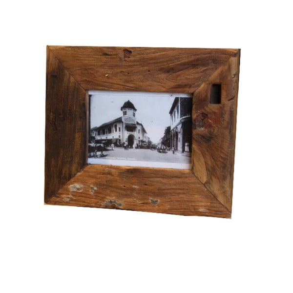 Ramă foto din lemn de tec HSM Collection Antique, 27 x 22 cm