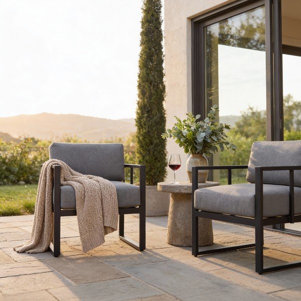 Fotoliu de grădină gri grafit Bellisima - Bonami Selection-image-1