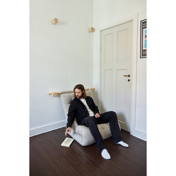 Fotoliu crem cu tapițerie din catifea reiată Hooked – Karup Design-image-1