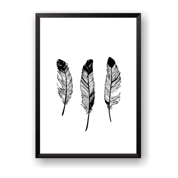 Poster Nord & Co Three Feathers, 21 x 29 cm