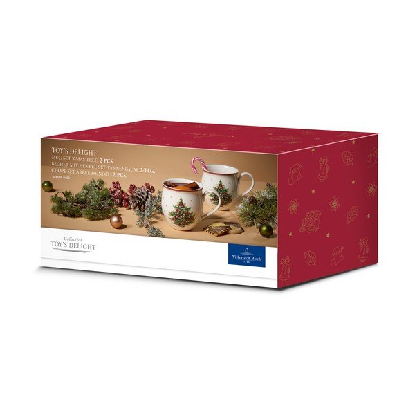 Set 2 căni din porțelan alb cu motiv de Crăciun Villeroy & Boch X-mas Tree-image-2