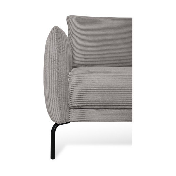 Colțar gri deschis cu tapițerie din catifea reiată  (cu colț pe partea stângă ) Venray – Scandic-image-4