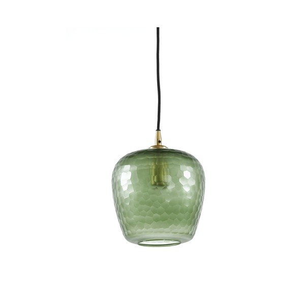 Lustră verde cu abajur din sticlă ø 17 cm Danita – Light & Living-image-1