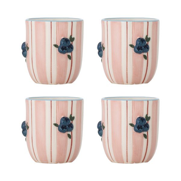 Căni roz 4 buc. pentru cappuccino din ceramică 235 ml Carry – Bloomingville