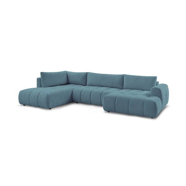 Colțar albastru extensibil/cu spațiu de depozitare (cu colț pe partea stângă/în formă de "U") Fuji – Bobochic Paris-image-3