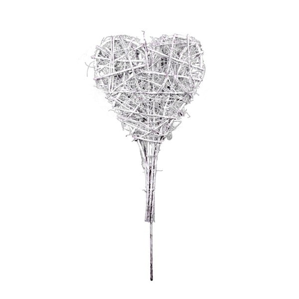 Decorațiune din răchită Ego Dekor Heart, înălțime 43 cm, alb