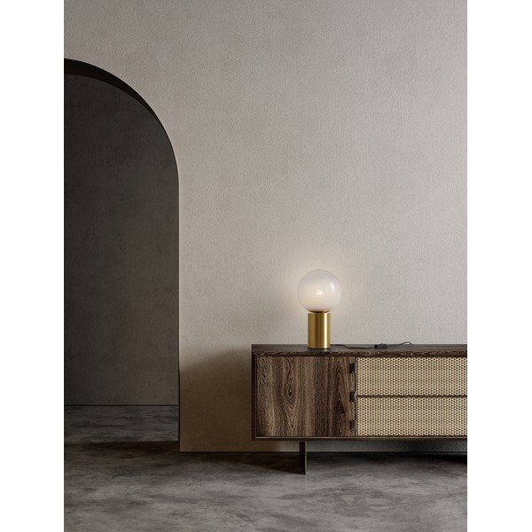 Veioză albă/aurie din sticlă (înălțime 35,5 cm) Vita – Nova Luce-image-1