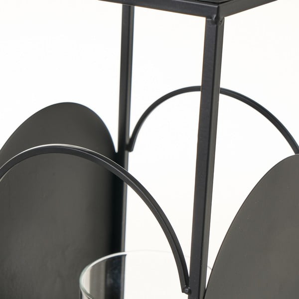 Felinar negru din metal Casa Selección,  înălțime 35 cm-image-1