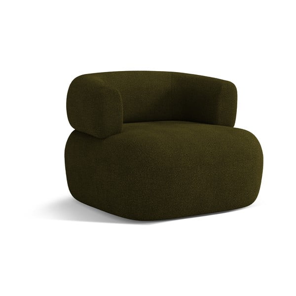 Fotoliu verde cu tapițerie din țesătură bouclé Jenny – Micadoni Home