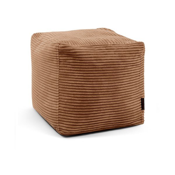 Fotoliu bean bag maro cu tapițerie din catifea reiată Up! MooG – SLOWDOWN