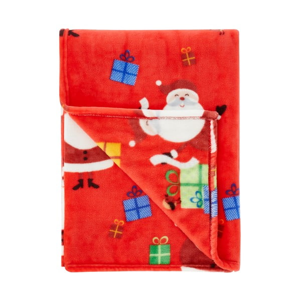 Pătură roșie pentru copii 170x130 cm Santa's Christmas Presents - Catherine Lansfield