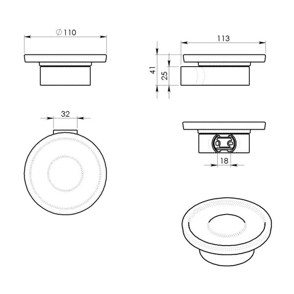 Săpunieră albă/aurie de montat pe perete din sticlă Gedy Pirenei – Sapho-image-1