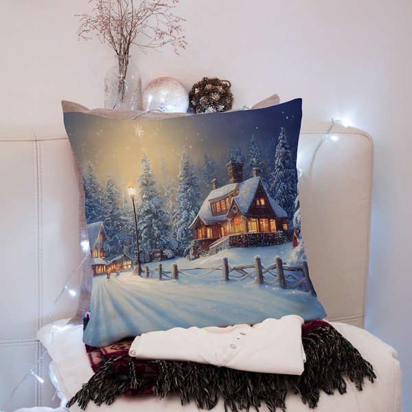 Față de pernă 43x43 cm  cu model de Crăciun – Mila Home-image-3