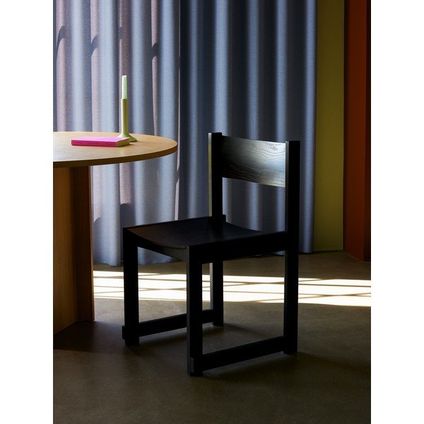 Scaun de dining negru stivuibil cu aspect de lemn de stejar Forma – Hübsch-image-2