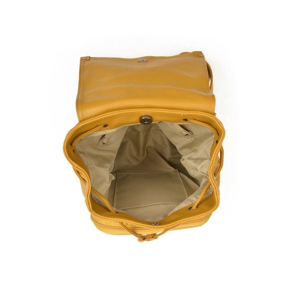 Rucsac din piele Roberta M Aida, galben-image-4