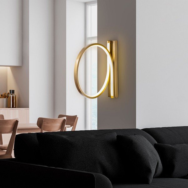 Aplică de perete aurie LED ø 30 cm Halka – Opviq lights-image-1