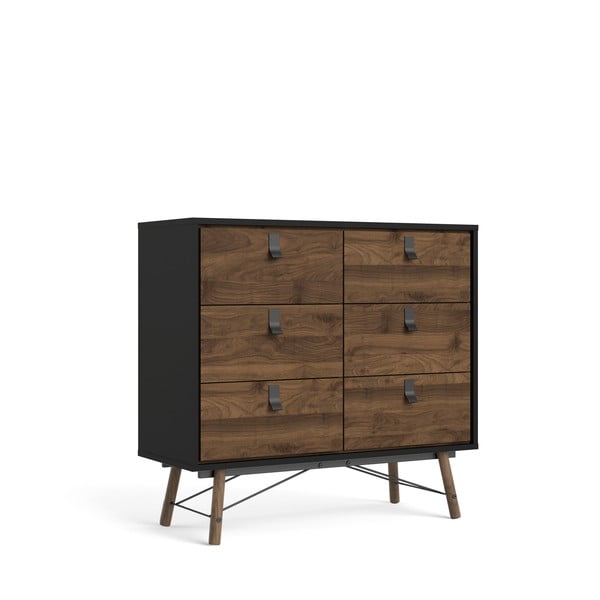 Comodă Tvilum Ry, 102x95 cm, maro închis-negru-image-3