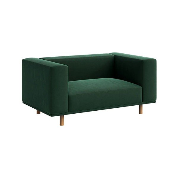 Fotoliu de relaxare verde închis cu tapițerie din catifea Kukumo – Ame Yens