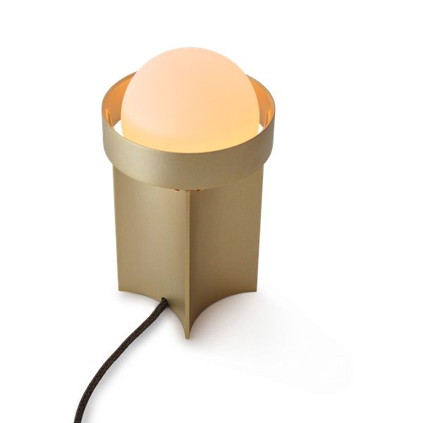 Veioză aurie cu intensitate reglabilă cu abajur din sticlă (înălțime 22 cm) Loop – tala-image-2