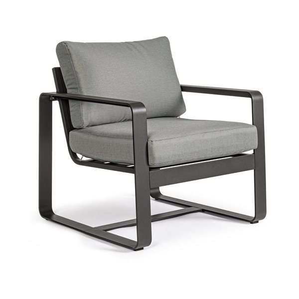 Fotoliu de grădină gri din metal Merrigan   – Bizzotto