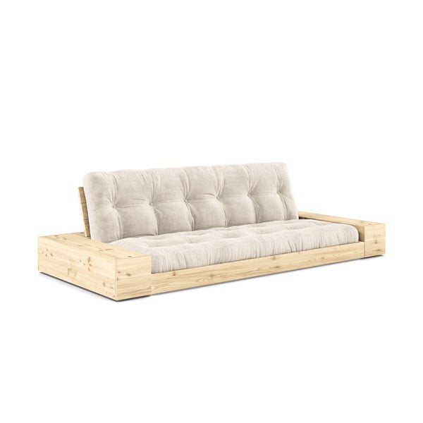 Canapea albă extensibilă cu tapițerie din catifea reiată  244 cm Base – Karup Design