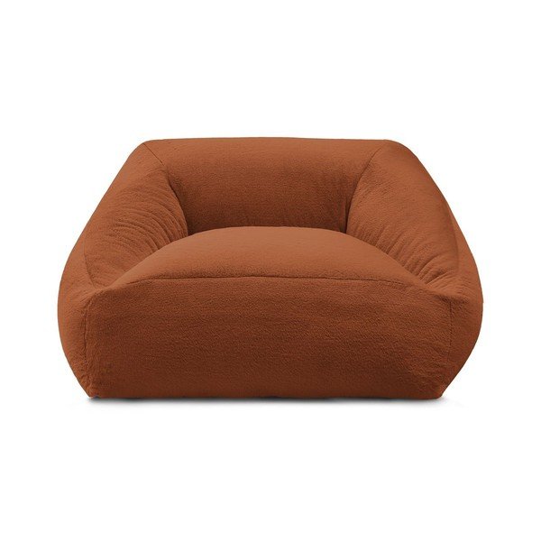 Fotoliu bean bag portocaliu cu tapițerie din blană artificială Lilibet – Bobochic Paris-image-2