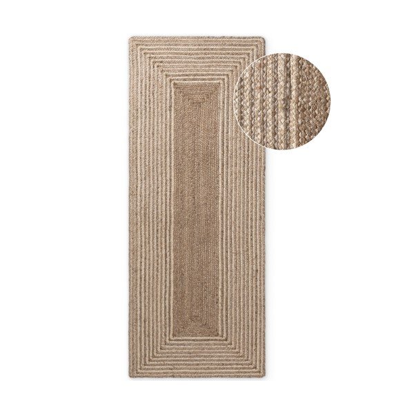 Covor tip traversă în culoare naturală deschisă/în culoare naturală închisă reversibil/țesut manual din iută 80x300 cm Juno – Hanse Home