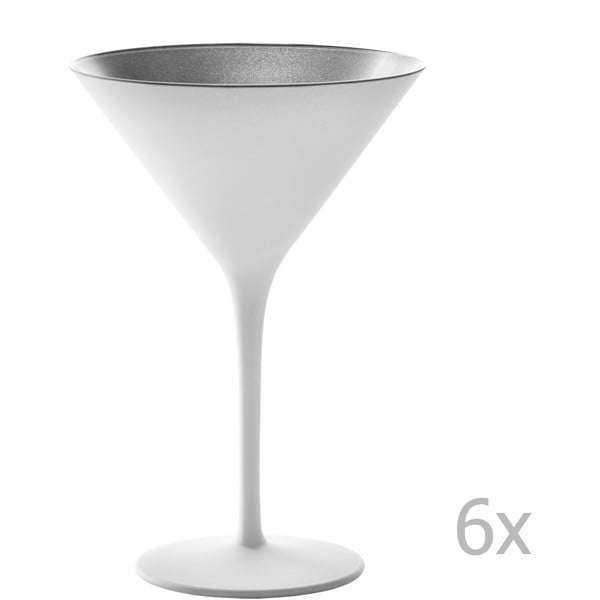 Set 6 pahare pentru cocktail Stölzle Lausitz Olympic Cocktail, 240 ml, alb - argintiu