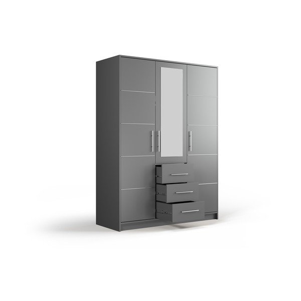 Dulap gri cu oglindă 147x200 cm Derry - Cosmopolitan Design-image-3