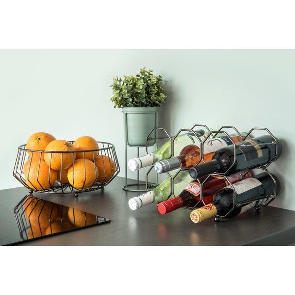 Suport pliabil din metal pentru sticle de vin PT LIVING Honeycomb, gri-image-1