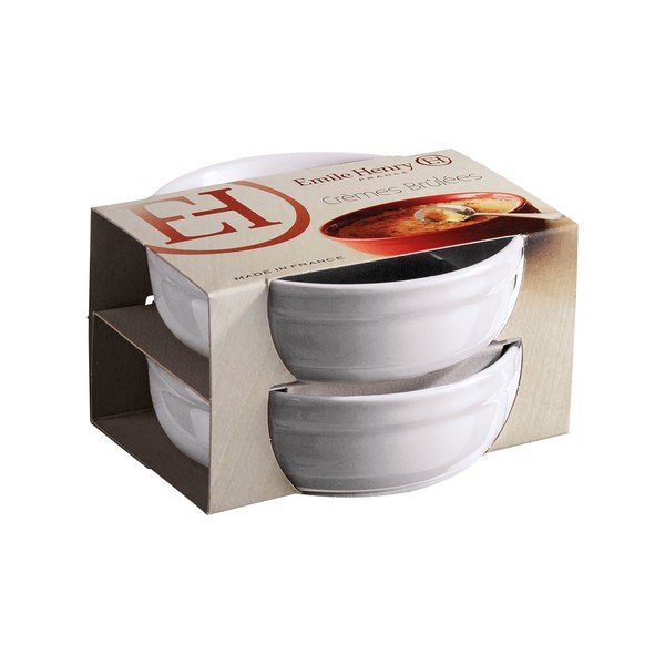 Set 2 vase de copt pentru crème brûlée Emile Henry, alb-image-1