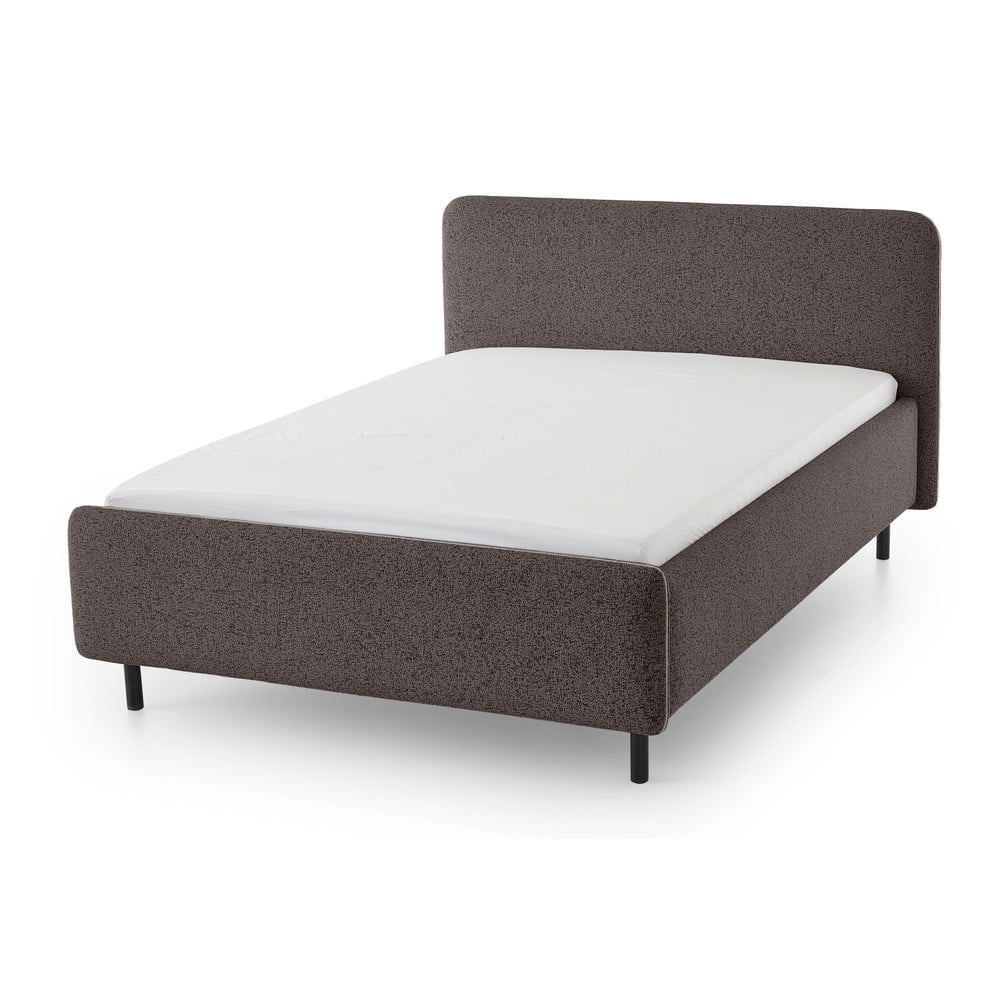 Pat matrimonial gri antracit tapițat fără somieră 140x200 cm Primo – Meise Möbel