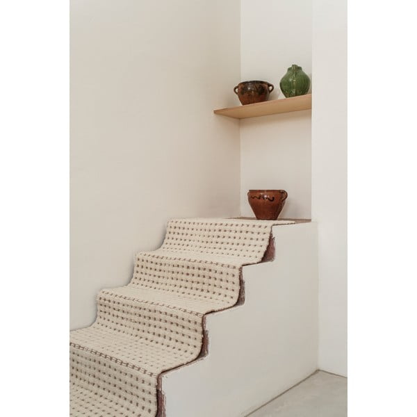 Covor tip traversă fildeș lavabil, țesut manual din lână 80x230 cm Unexpected Wool – Lorena Canals-image-2