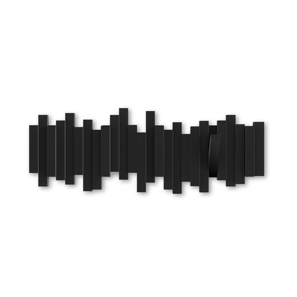 Cuier de perete negru din plastic Sticks – Umbra