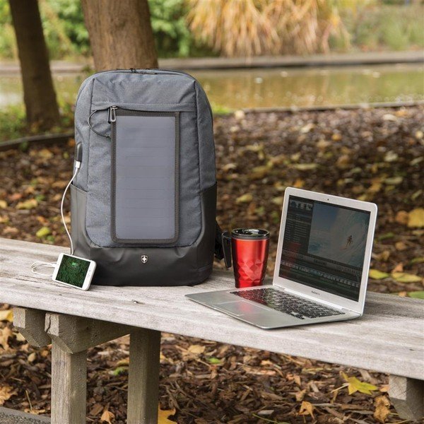 Rucsac cu panou solar și 3 porturi USB XD Design-image-1