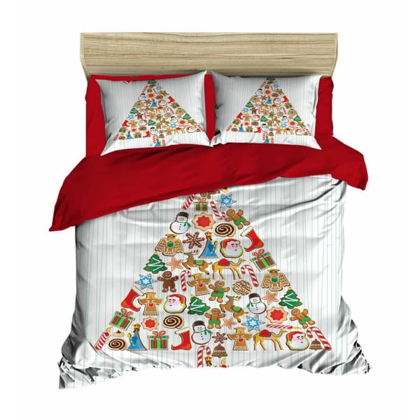 Lenjerie de pat cu cearșaf Christmas Tree, 200 x 220 cm
