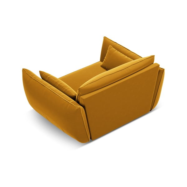 Fotoliu galben muștar cu tapițerie din catifea Vanda – Mazzini Sofas-image-3