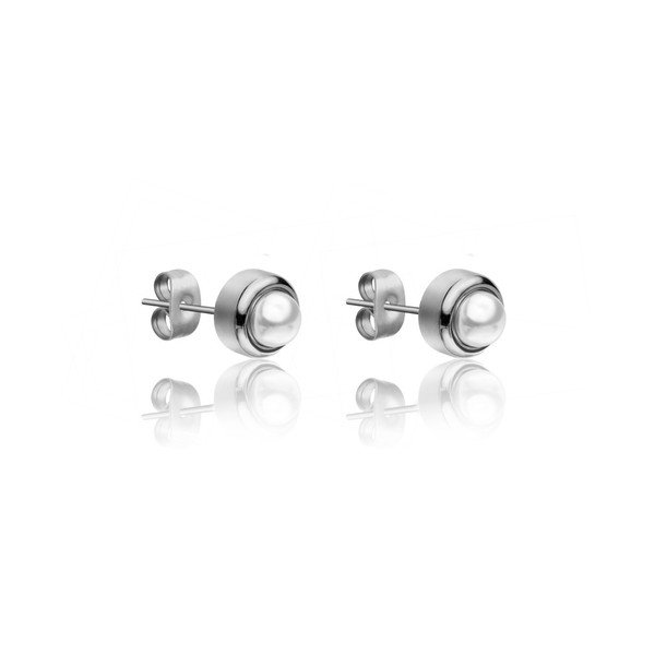 Cercei damă Emily Westwood, perlă, argintiu-image-2