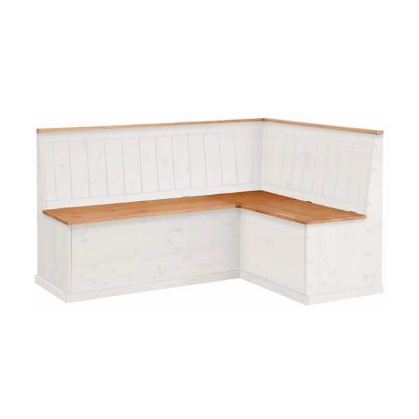 Bancă de colț variabilă din lemn de pin cu spațiu de depozitare Støraa Silas, alb-image-1